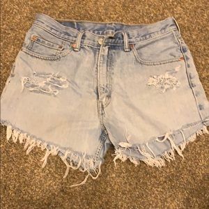 Levi’s distressed denim shorts